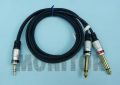 Kabel wtyk Jack 3,5 stereo – 2 x wtyk Jack 6,3 mono 1m